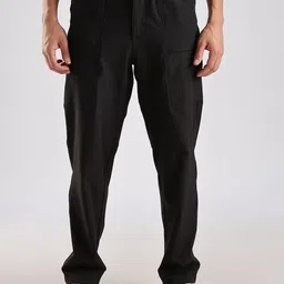 NEVER NEUD Men Solid Mid-Rise Regular Fit Cargos Trousers-28