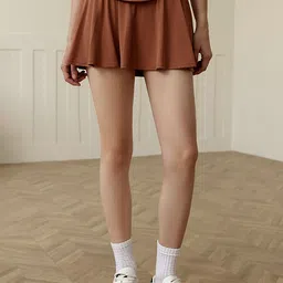 LULU & SKY Panelled Flared Sporty Mini Skirt-image-43
