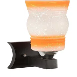 Somil Premium Designer Glass Wall / Night Lamp Elegant & Stylish Dcor Accent for Modern Interiors, color- Orange, White, Size:- 19.5 X 27 X 28 CM-image-99