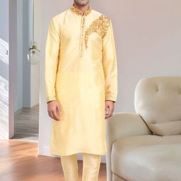 Moda Rapido Men Embroidered Regular Kurta with Pyjamas-23