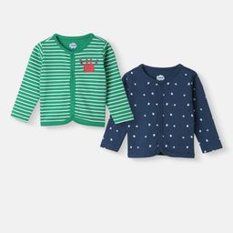 Nauti Nati Infant Pack of 2 Striped Long Sleeves Cotton T-Shirts-image-56