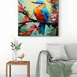 999Store Blue & Orange 1 Piece Canvas Birds and Animals Wall Paintings-image-71