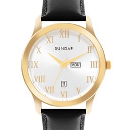 SUNDAE Men Brass Dial & Leather Straps Analogue Watch 788904 M-31 IGP L.B.-4-21