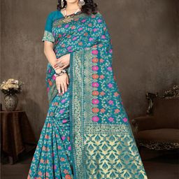 SAREEFLAME Woven Design Zari Pure Silk Banarasi Saree-picture-18
