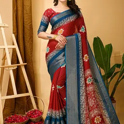 Anouk Rustic Ethnic Motifs Zari Silk Blend Sungudi Saree-87