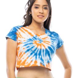 LAPPEN FASHION Women Tie and Dye Dyed Pockets T-shirt-image-79