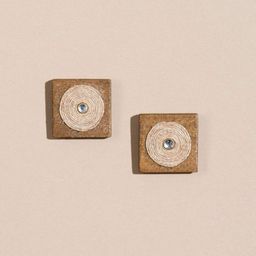 WHE Artificial Stones Studded Wooden Block Square Shaped Studs-20