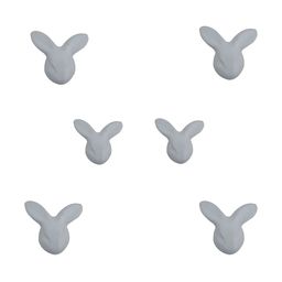 Indianshelf 6Pcs White Textured Ceramic Rabbit Knobs-24