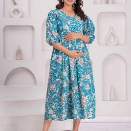Nayo Tropical Print Maternity Maxi Dress-picture-22