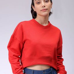 Freehand by The Indian Garage Co Women Cotton Crop Sweatshirt-image-78