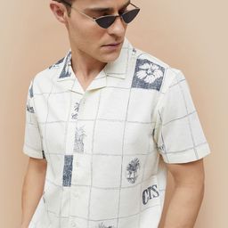 CODE by Lifestyle Men Windowpane Checks Printed Casual Shirt-40