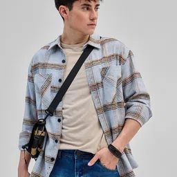 Snitch Men Smart Slim Fit Opaque Checked Casual Shirt-image-87