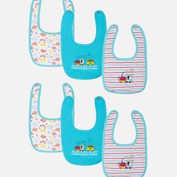 Bodycare Kids Pack Of 6 Assorted Cotton Bibs-49