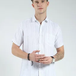 Monte Carlo Men Striped Regular Fit Casual Shirt-image-42