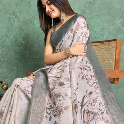 DIVASTRI Floral Printed Zari Banarasi Saree-43