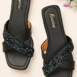 FAISHSTAR Women Synthetic Leather Open Toe Flats-12