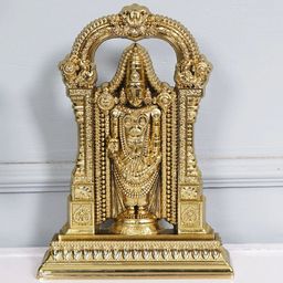 CRAFTAM Gold-Toned & Black Tirupati Balaji Religious Idol Showpiece-image-67
