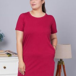 Mlada Women Solid Round Neck Cotton Relaxed Fit T-shirt-image-56