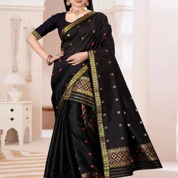 KAMDAR Embellished Zari Silk Blend Saree-picture-7