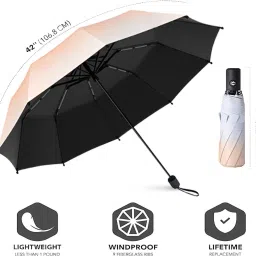 2 fold Auto Open Polyester Men/Women UV Protection Monsoon/Rainy & Sun Umbrella Umbrella-41