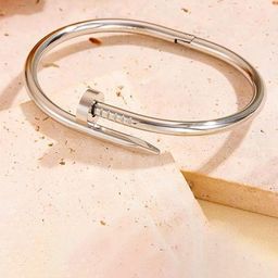 STYOLLO Silver-Plated Premium Nail Bangle-Style Bracelet-image-97