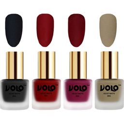 VOLO Set Of 4 Velvet Matte Nail Polish - 8 ml Each Shade-5 - 22 - 25 - 37-95