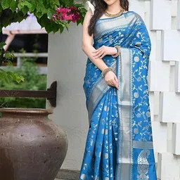 SAADHVI Woven Design Zari Pure Silk Kanjeevaram Saree-picture-4