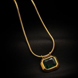 Just Lil Things Square Shaped StoneStudded Pendant With Chain-52