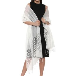 Rhe-Ana Selection of 5 Geometric Woven Design Thread Work Art Silk Dupatta image 3