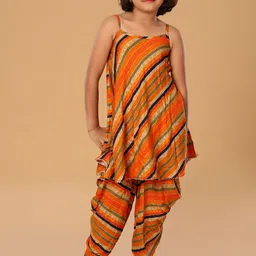 The Mini Trunk Girls Striped Kurta with Dhoti Pant-image-32