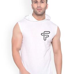 FABSTIEVE Printed Cotton Hooded Gym Vest VK-44B_pt-48 White M-image-48