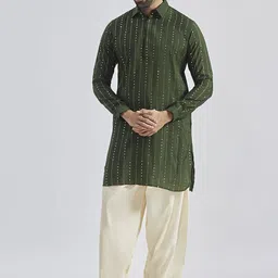 VASTRAMAY Men Printed Regular Kurta with Patiala-48