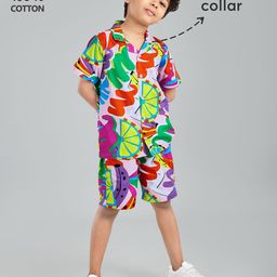 Hopscotch Boys Multi Pure Cotton Printed Clothing Set-picture-5
