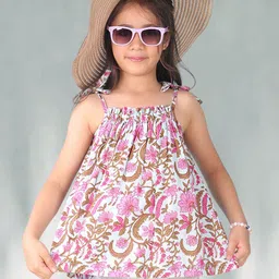Sangria Girls Printed Pure Cotton Sleeveless Top-image-31