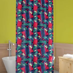 ArtzFolio Pink-Blue & Green Printed Waterproof Shower Curtain-97
