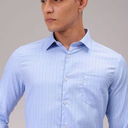 Luxe by TIGC Men Cutaway Collar Pinstripes Striped Slim Fit Formal Shirt-image-92