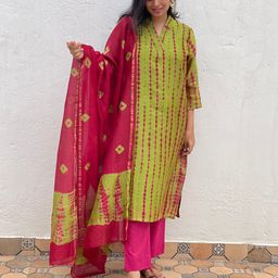 KALINI Women Printed Regular Kurta with Trousers & With Dupatta image 4