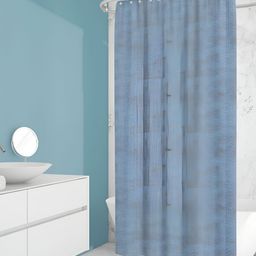 ArtzFolio Blue & Brown Geometric Printed Waterproof Shower Curtain-5