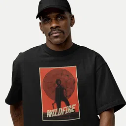BOLLYWOO.OOO Unisex Bio Finish Graphic Printed Round Neck Cotton Oversized T-shirt-image-69