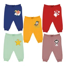 Toddylon Kids Pack Of 5 Printed Cotton Joggers-picture-32