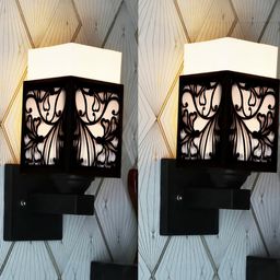 Gojeeva Brown Wood Square Wall Lamps-picture-25