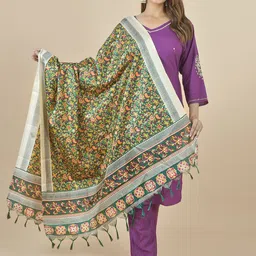 LA FEMINAE Ethnic Motifs Printed Kalamkari Dupatta-49