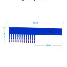 VEGA Shampoo Comb With Wide Tooth - Blue 1269 image 3