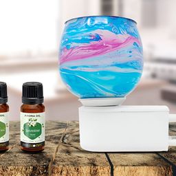 PEEPALCOMM 3Pc White Electric Aroma Oil Diffuser With Scented Oils 15 ml Each-8