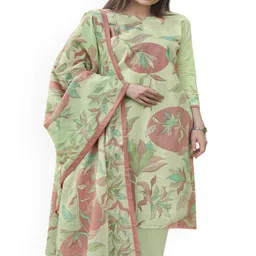 DRAVINAM Trends Floral Printed Pure Cotton Unstitched Dress Material-image-9