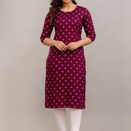 Vnyashri Women Floral Printed Round Neck Straight Kurta-picture-44