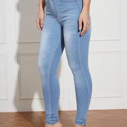 Miss Chase Women Skinny Fit High-Rise Mildly Distressed Light Fade Stretchable Jeans-picture-48