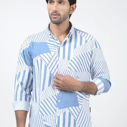 Numero Uno Men Spread Collar Abstract Printed Slim Fit Casual Shirt-image-78