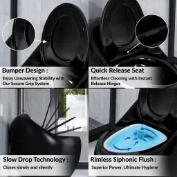 plantex Commode for Toilet/Rimless Western Commode/One Piece Toilet with Soft Closing Toilet Seat - S Trap (APS-3004) Western Commode image 5