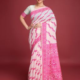Durga Textile Ethnic Motifs Woven Zari Pure Cotton Taant Saree-picture-48